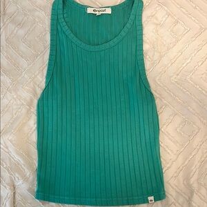 Rip Curl Green Ribbed Sleeveless Tank Top